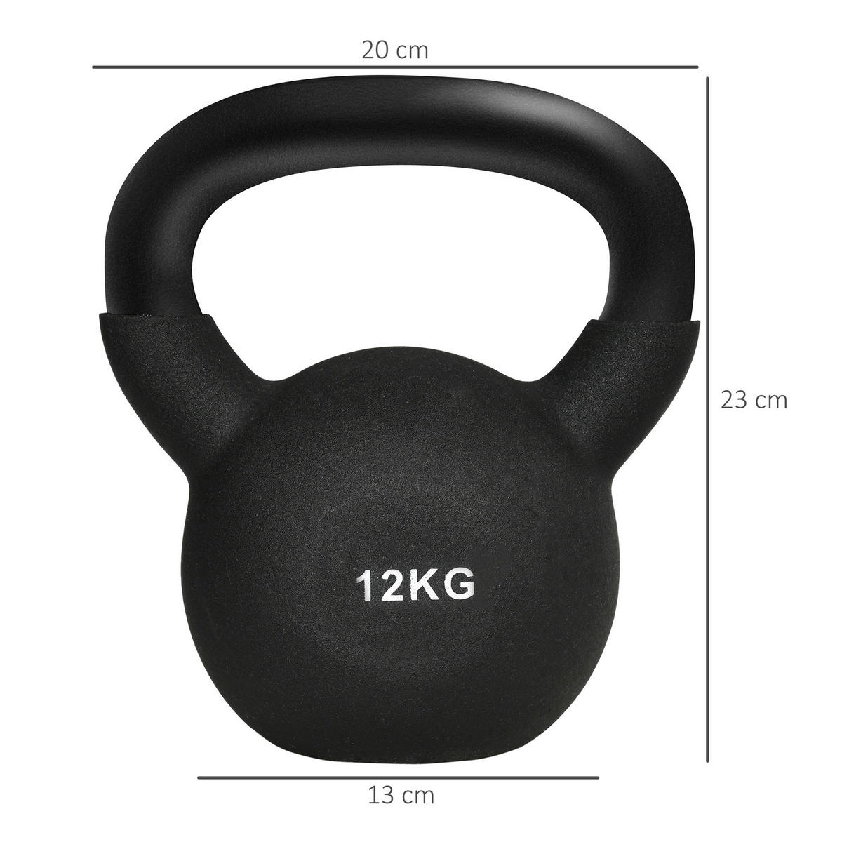 HOMCOM Hantel schwarz Eisen B/H/L: ca. 13x20x23 cm Kugelhantel - schwarz (23,00/13,00/20,00cm) - HOMCOM
