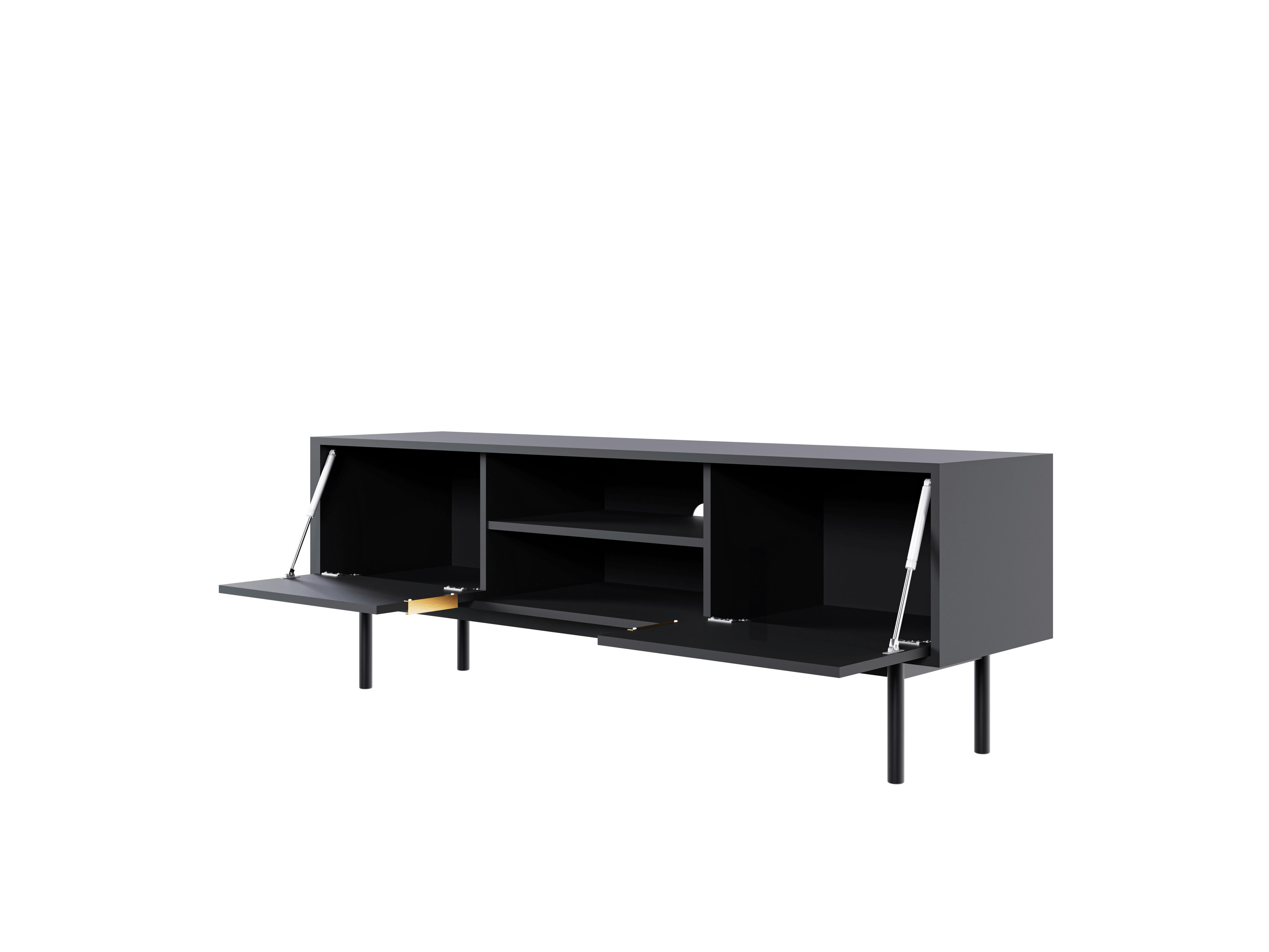 TV-Lowboard VIVA schwarz B/H/T: ca. 154x53,5x39 cm VIVA - schwarz (154,00/53,50/39,00cm) - WIPMEB