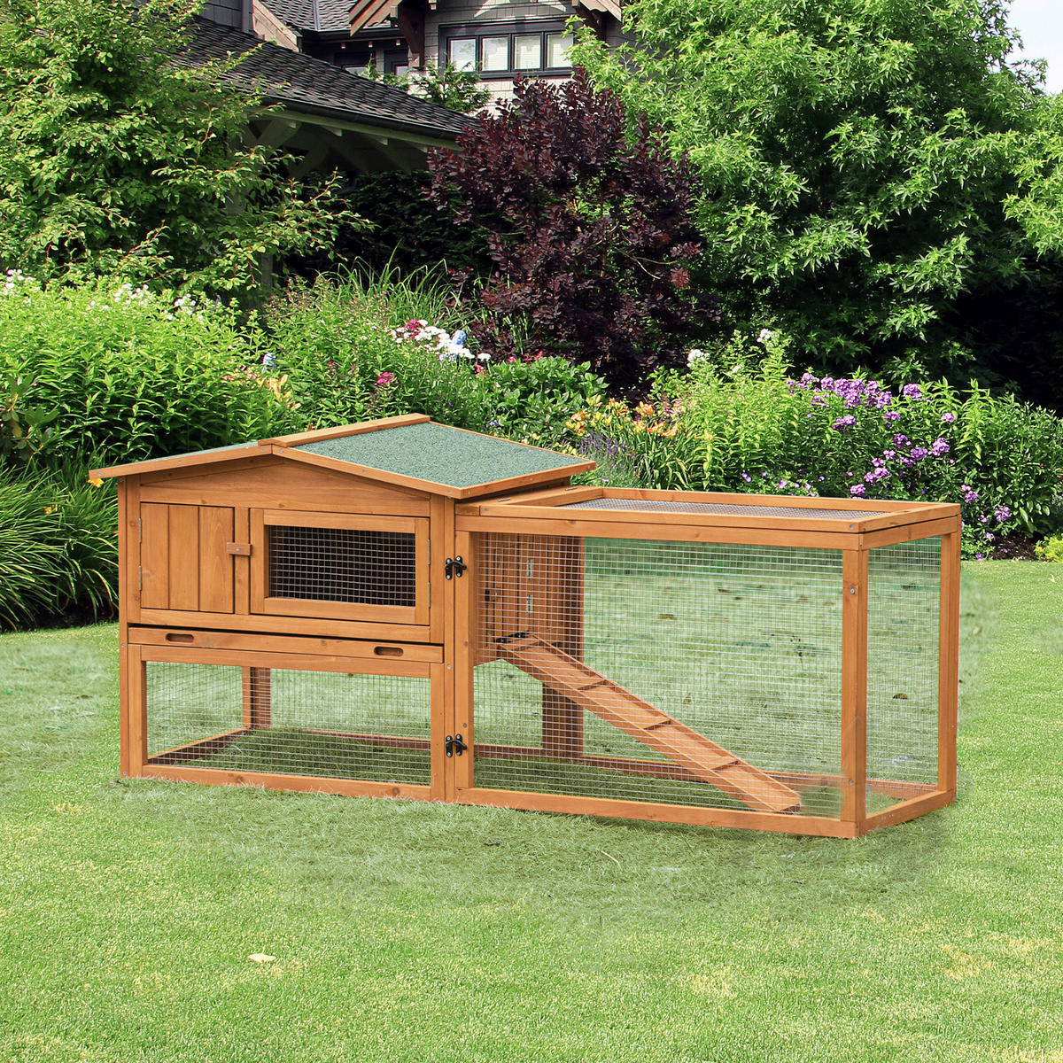 PawHut Stall orange Edelstahl B/H/L: ca. 58x156x68 cm Kleintierstall - orange (68,00/58,00/156,00cm) - PawHut