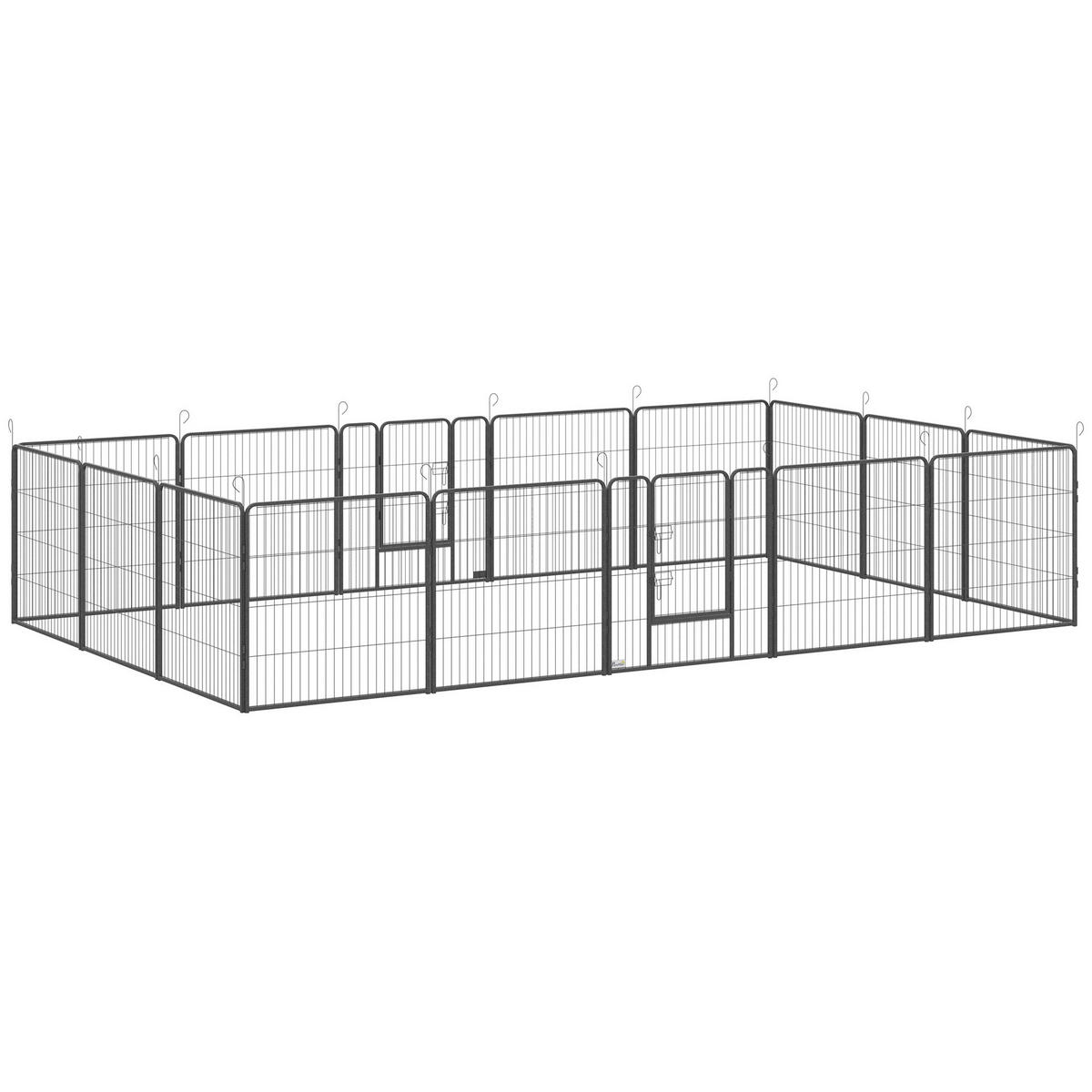 PawHut Gehege grau Edelstahl B/H/L: ca. 320x320x100 cm Freigehege - grau (100,00/320,00/320,00cm) - PawHut