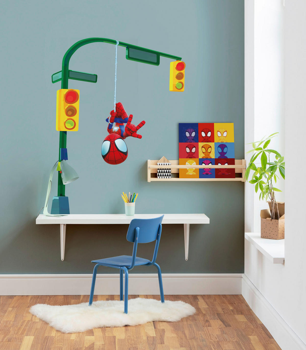 Komar Wandtattoo Spidey+Amazing Friends Lamp Swing  Spidey+Amazing Friends Lamp Swing B/L: ca. 50x70 cm Spidey+Amazing Friends Lamp Swing - (50,00/70,00cm) - Komar