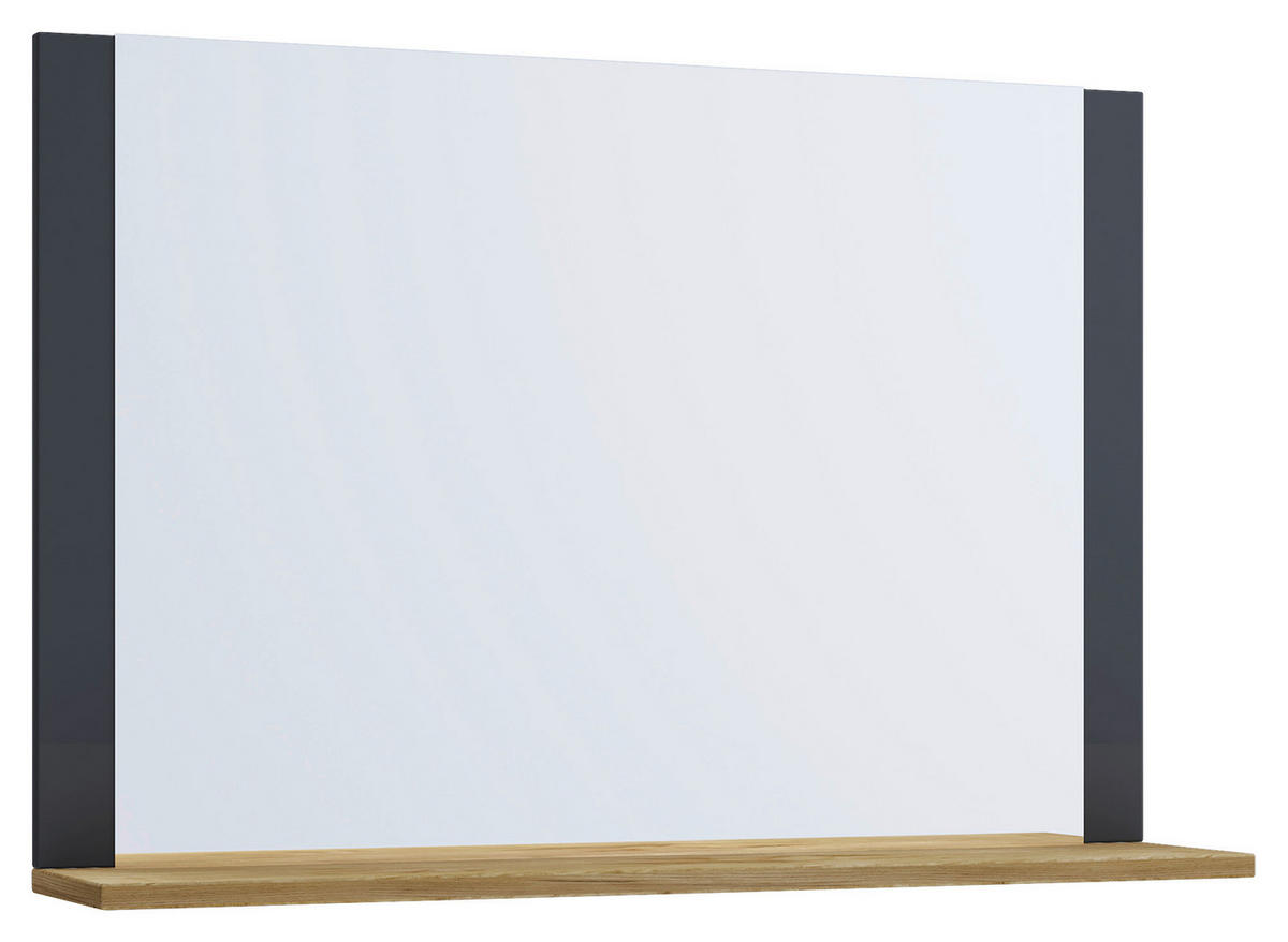 Wandspiegel Lendas anthrazit Eiche Honig Nachbildung Holzwerkstoff B/H/T: ca. 80x65x17 cm Lendas - Eiche/anthrazit (80,00/65,00/17,00cm) - VCM Möbel