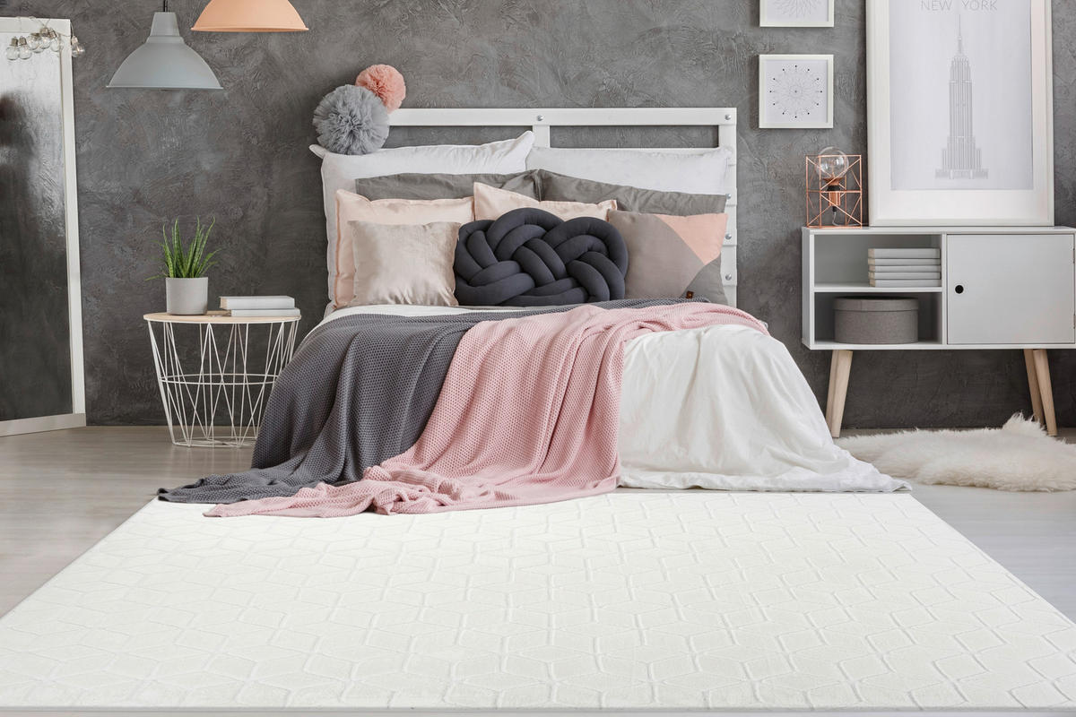 360Living Teppich Vivica weiß B/L: ca. 120x160 cm Vivica - weiß (120,00/160,00cm) - 360Living