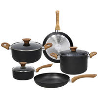 TOGNANA Topfset Grancucina Rock Wood schwarz Aluminium 8 tlg. Grancucina Rock Wood - schwarz - TOGNANA