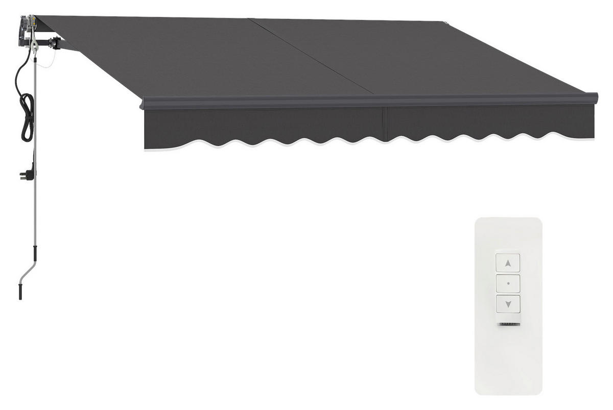 Outsunny Markise dunkelgrau B/H/L: ca. 250x150x296 cm Markise - dunkelgrau (296,00/250,00/150,00cm) - Outsunny