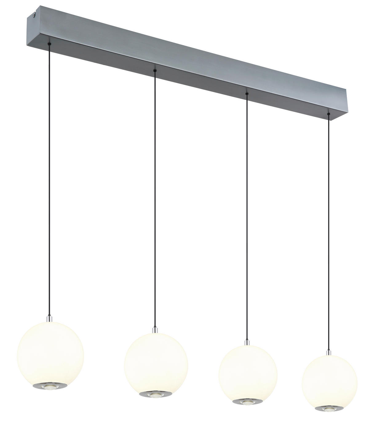 GLOBO Pendelleuchte grau Opal Metall Glas B/H/T/L: ca. 15x150x99x99 cm 1.0 Brennstellen Simmons - Opal/grau (99,00/15,00/150,00cm) - GLOBO