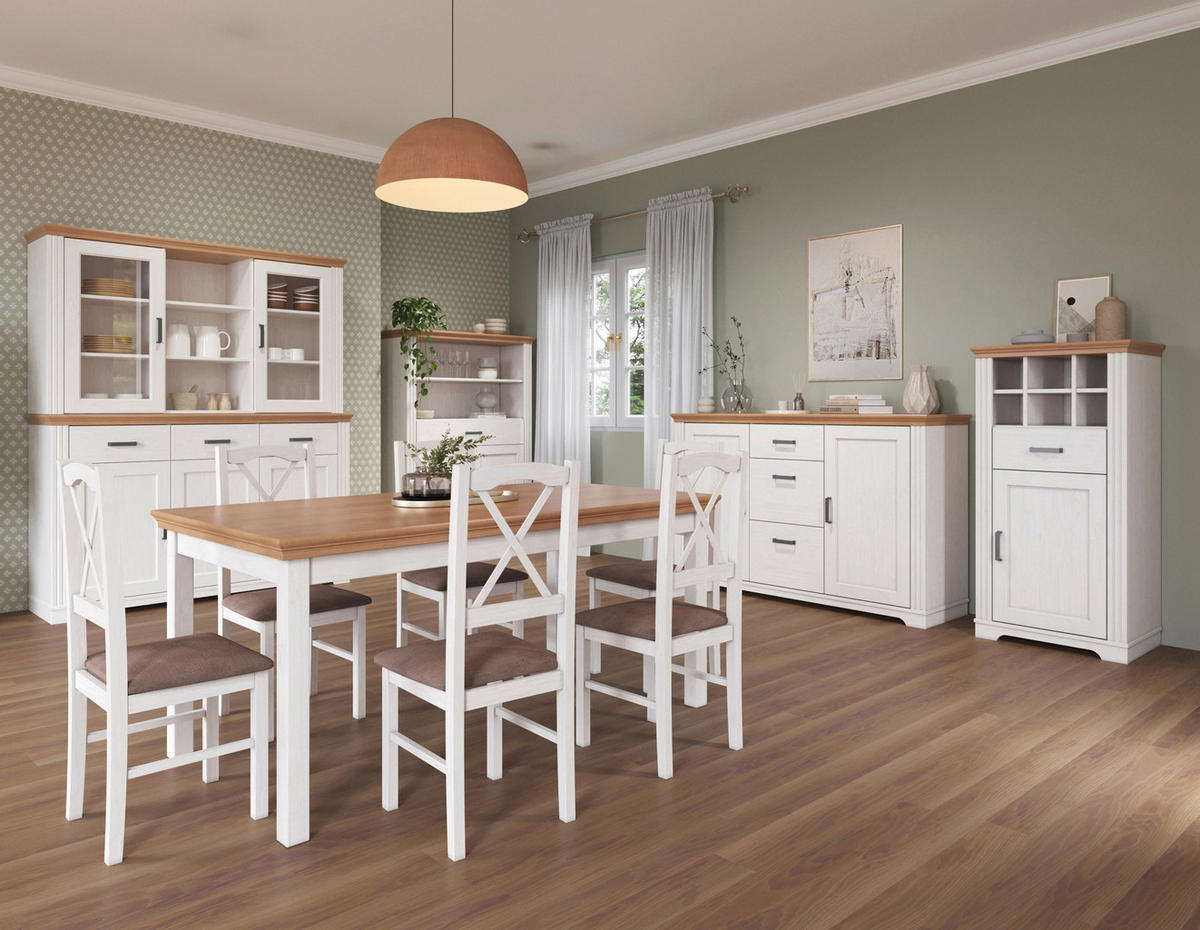 Kommode Maluno weiß lackiert B/H/L: ca. 48,3x104x166,4 cm Maluno - weiß (166,40/48,30/104,00cm) - Inter Link