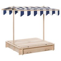 Outsunny Sandkasten weiß B/H/L: ca. 106x106x121 cm Sandkasten - blau/weiß (121,00/106,00/106,00cm) - Outsunny