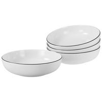 CreaTable Schüssel-Set Allround Black Line schwarz Porzellan Allround Black Line - weiß/schwarz - CreaTable