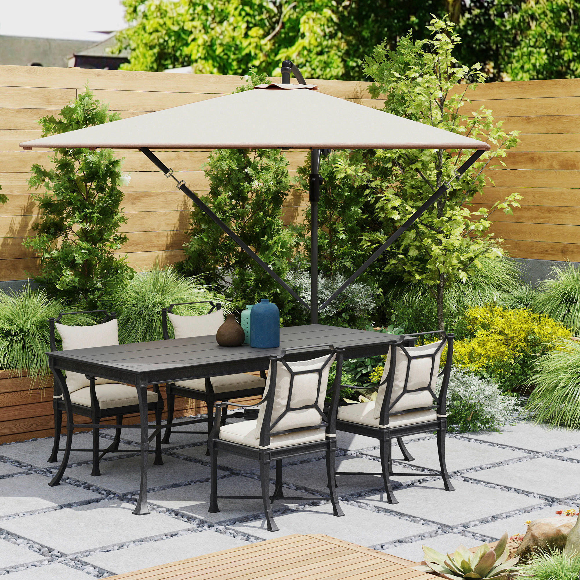 Thumbnail - Outsunny Ampelschirm khaki Polyester B/H/L: ca. 250x235x295 cm