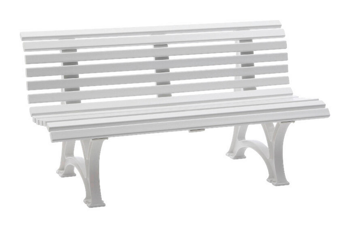 Blome Sitzbank Helgoland weiß Kunststoff B/H/L: ca. 64x80x150 cm Helgoland - weiß (150,00/64,00/80,00cm) - Blome