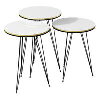 Beistelltisch 3er-Set. 21216283 weiß schwarz Metall B/H/T: ca. 38x53,5x38 cm 3er-Set. 21216283 - weiß/schwarz (38,00/53,50/38,00cm) - moebel17