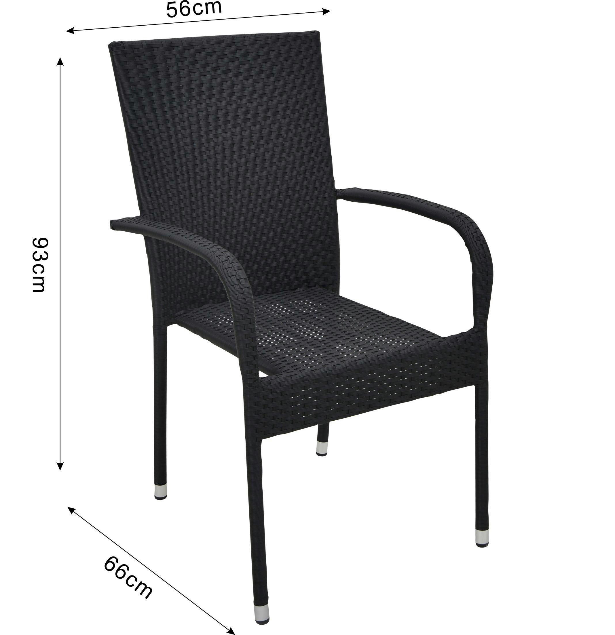 Thumbnail - POCOline Gartenstuhl Haiti schwarz Stahlrohr B/H/L: ca. 56x93x66 cm