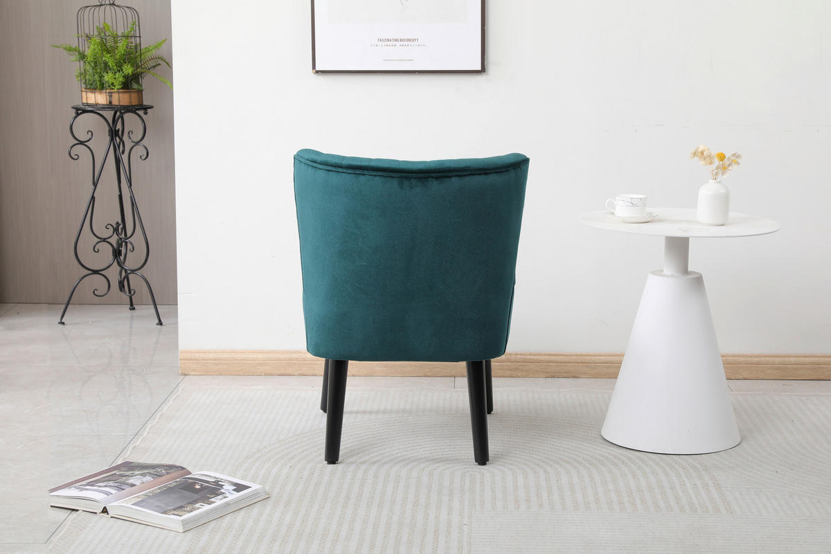 Sessel Emily grün Microfaser B/H/T: ca. 57x76x72 cm Emily - schwarz/grün (57,00/76,00/72,00cm)