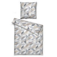 Baumwoll Bettwäsche Seersucker Bettwäsche_Seersucker grafisch grau - grau (135,00/200,00cm) - CASTELL