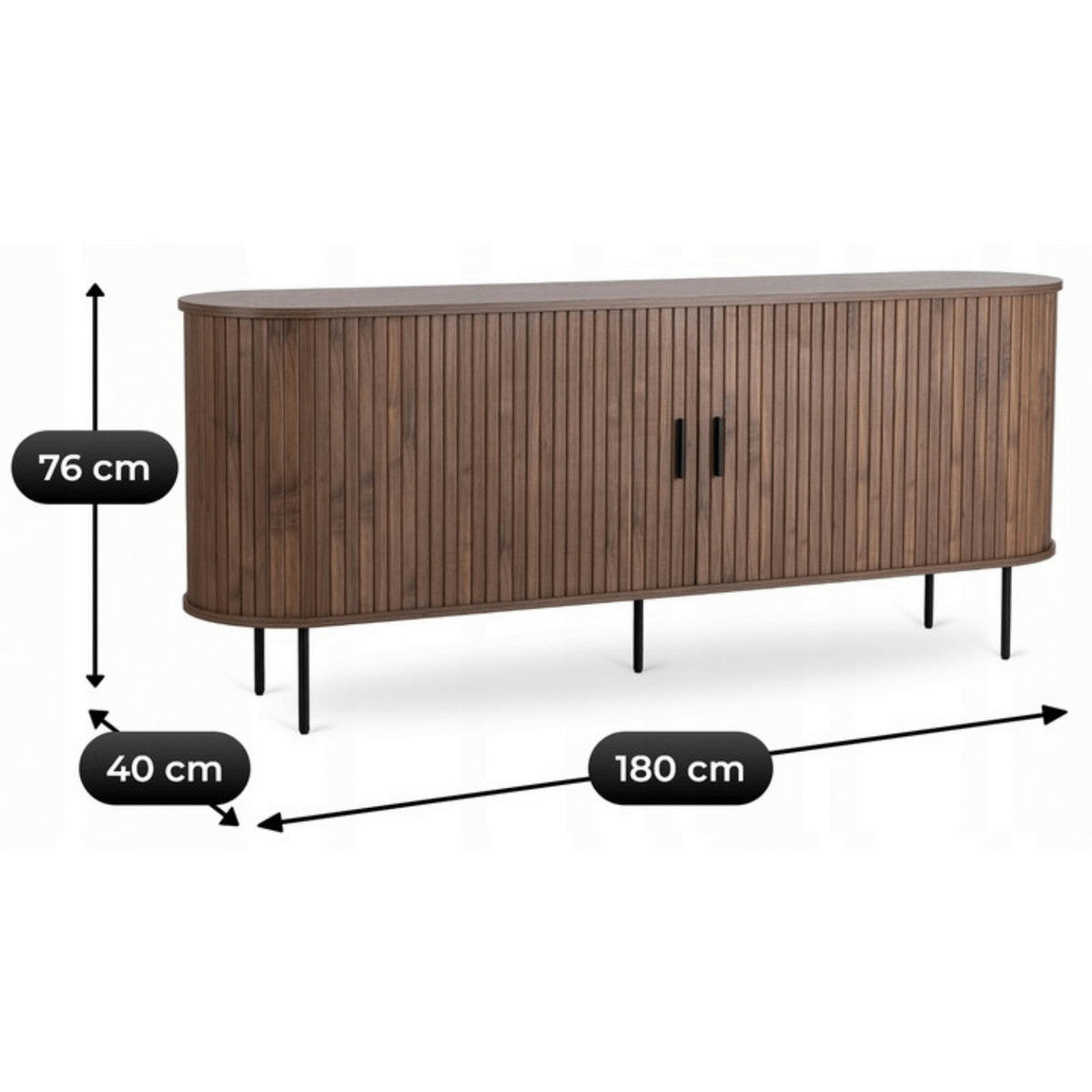 Kommode SELVA nussbaum Nachbildung B/H/T: ca. 180x76x40 cm SELVA - nussbaum (180,00/76,00/40,00cm) - WIPMEB