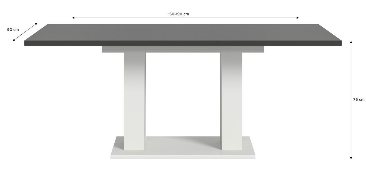 Esstisch MOTION grau B/H/T: ca. 150x76x90 cm MOTION - grau (150,00/76,00/90,00cm) - xonox.home