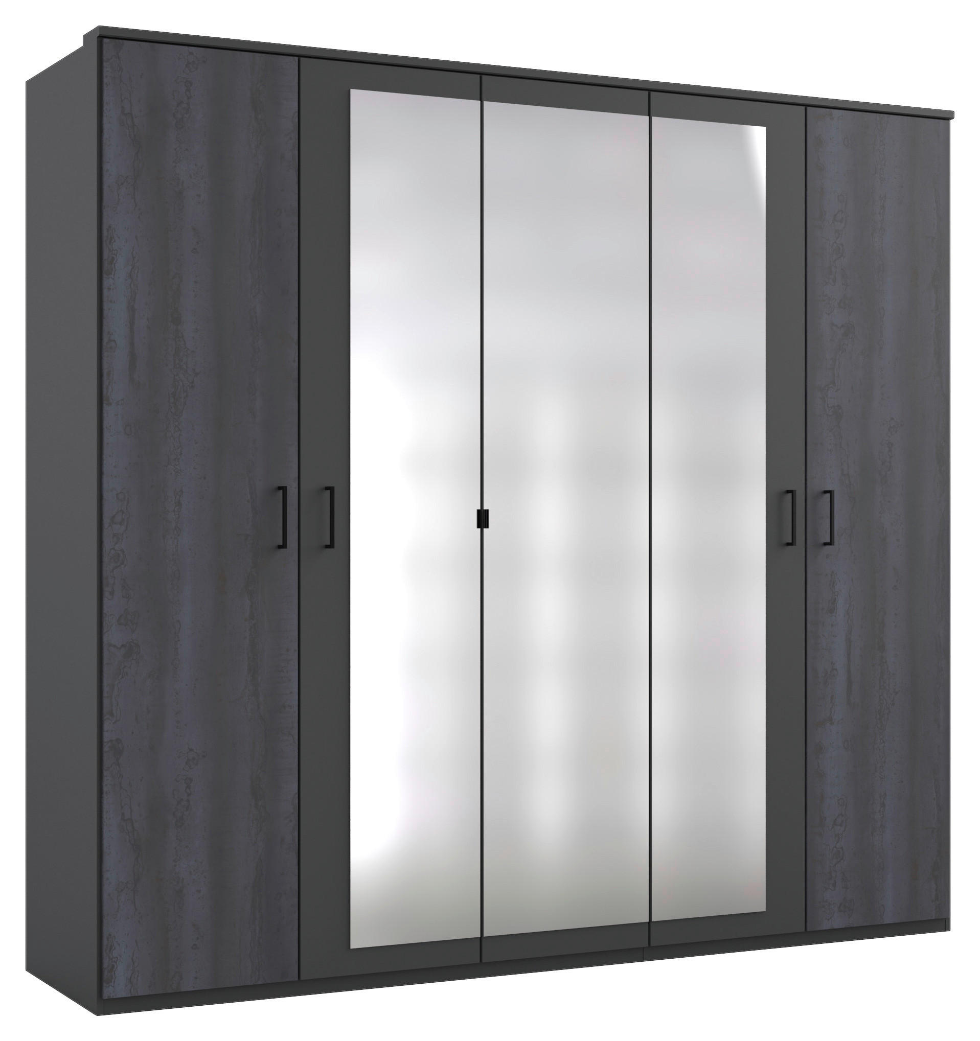 Kleiderschrank Kopenhagen Digi-Steel Optik B/H/T: ca. 225x208x58 cm Kopenhagen - Graphit (225,00/208,00/58,00cm)