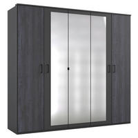 Kleiderschrank Kopenhagen Digi-Steel Optik B/H/T: ca. 225x208x58 cm Kopenhagen - Graphit (225,00/208,00/58,00cm)