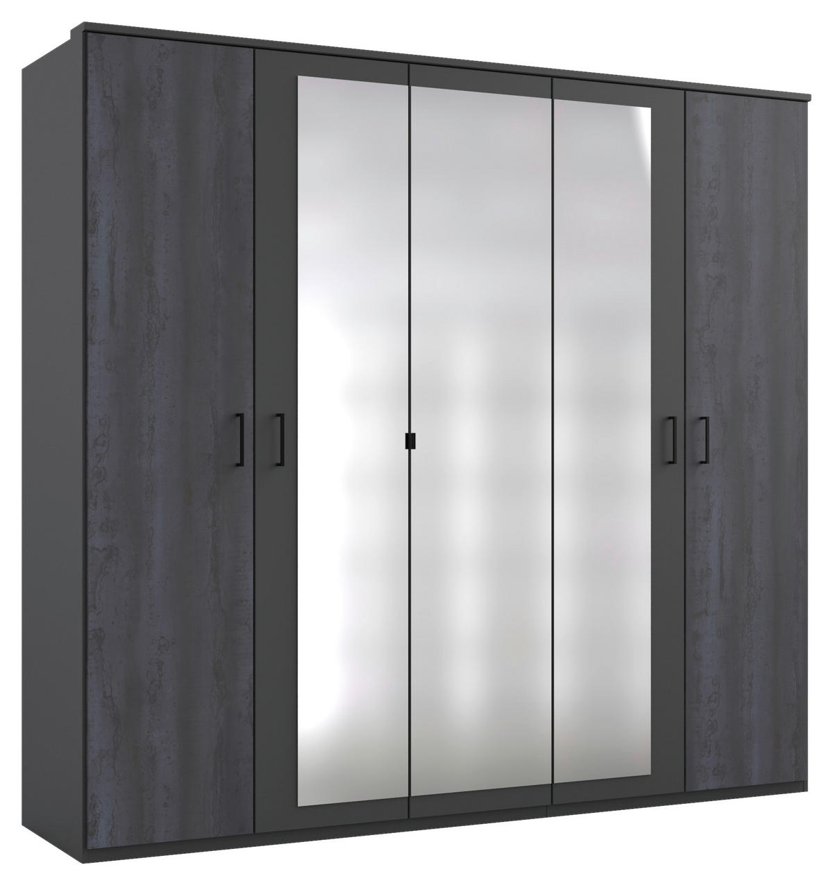 Kleiderschrank Kopenhagen Digi-Steel Optik B/H/T: ca. 225x208x58 cm Kopenhagen - Graphit (225,00/208,00/58,00cm)