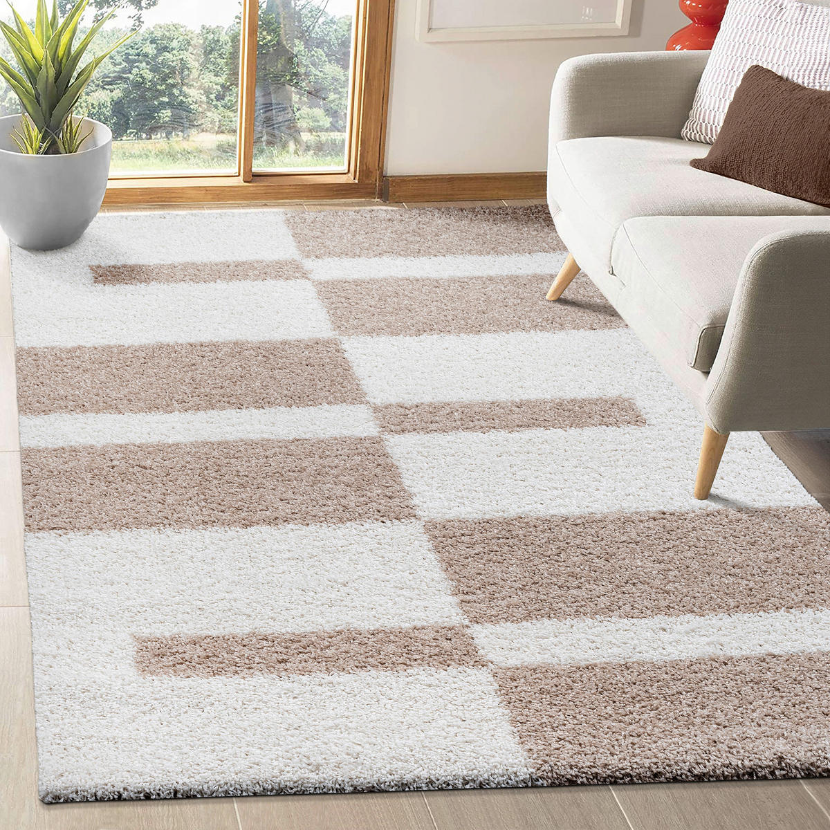 Sanat Hochflorteppich MILANO beige B/L: ca. 200x290 cm MILANO - beige (200,00/290,00cm) - Sanat