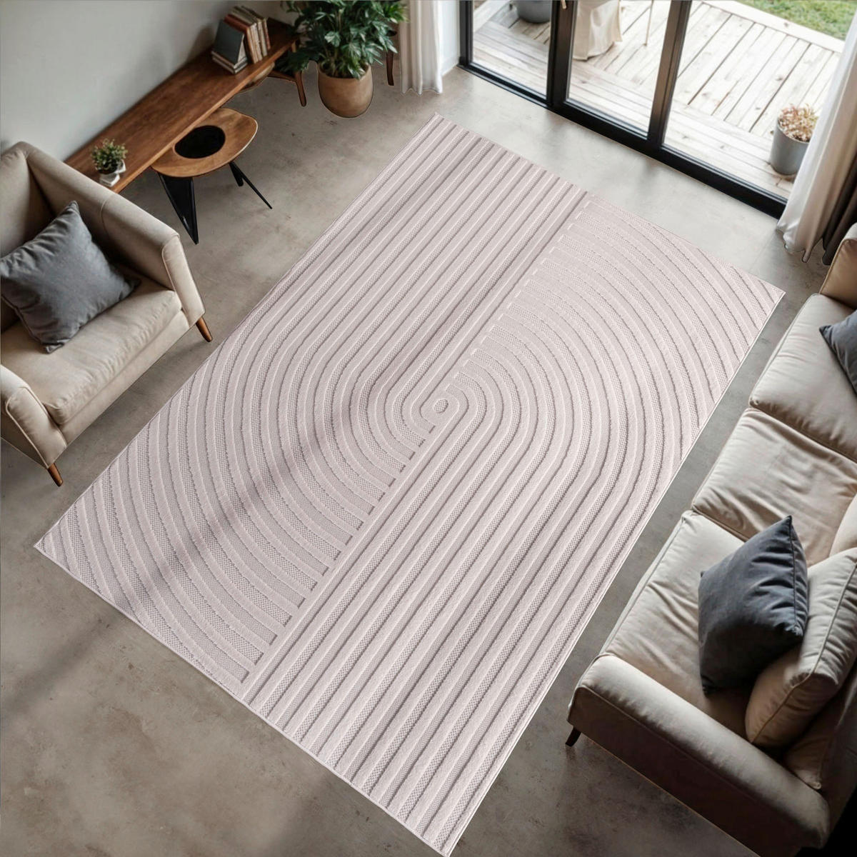 Ayyildiz Kurzflorteppich DOHA creme B/L: ca. 200x290 cm DOHA - creme (200,00/290,00cm) - Ayyildiz
