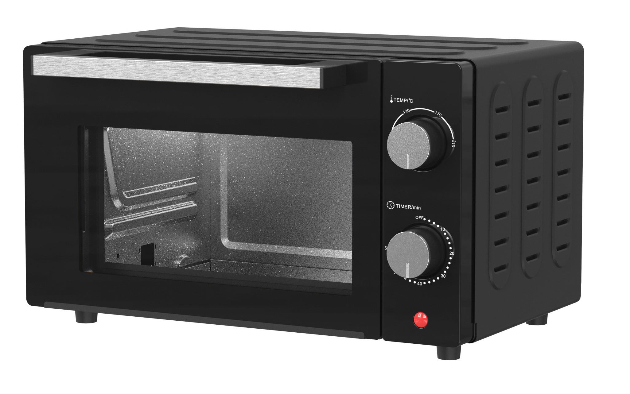 POCOline Mini-Backofen schwarz Metall B/H/L: ca. 29,6x23,1x39,1 cm ca. 9 l Mini-Backofen 9l Rhodos - schwarz/silber (39,10/29,60/23,10cm) - POCOline