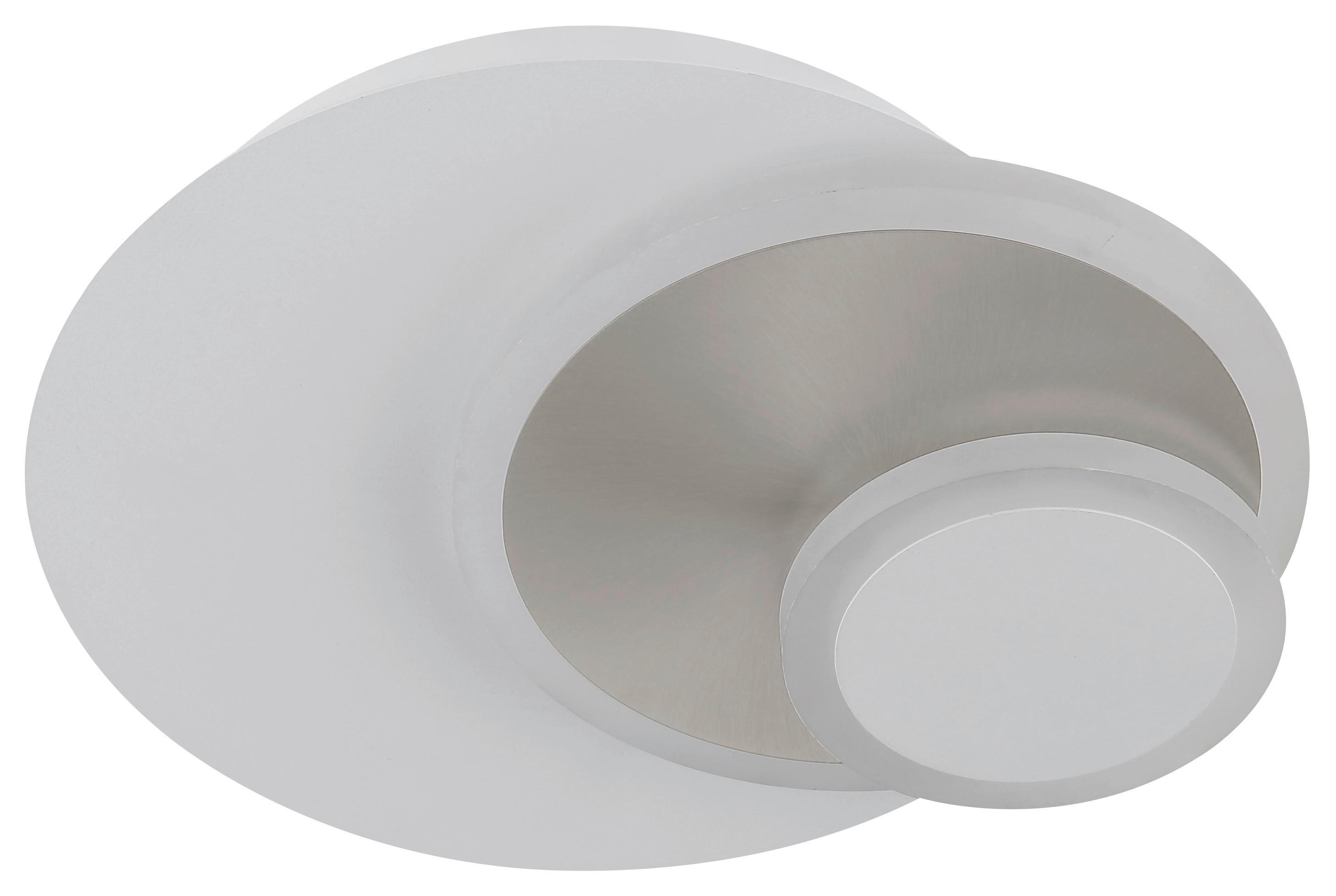 GLOBO Wandleuchte weiß nickel Metall B/H/L: ca. 7,5x25x25 cm Wandleuchte-Odonell - nickel/weiß (25,00/7,50/25,00cm) - GLOBO