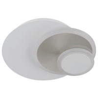 GLOBO Wandleuchte weiß nickel Metall B/H/L: ca. 7,5x25x25 cm Wandleuchte-Odonell - nickel/weiß (25,00/7,50/25,00cm) - GLOBO