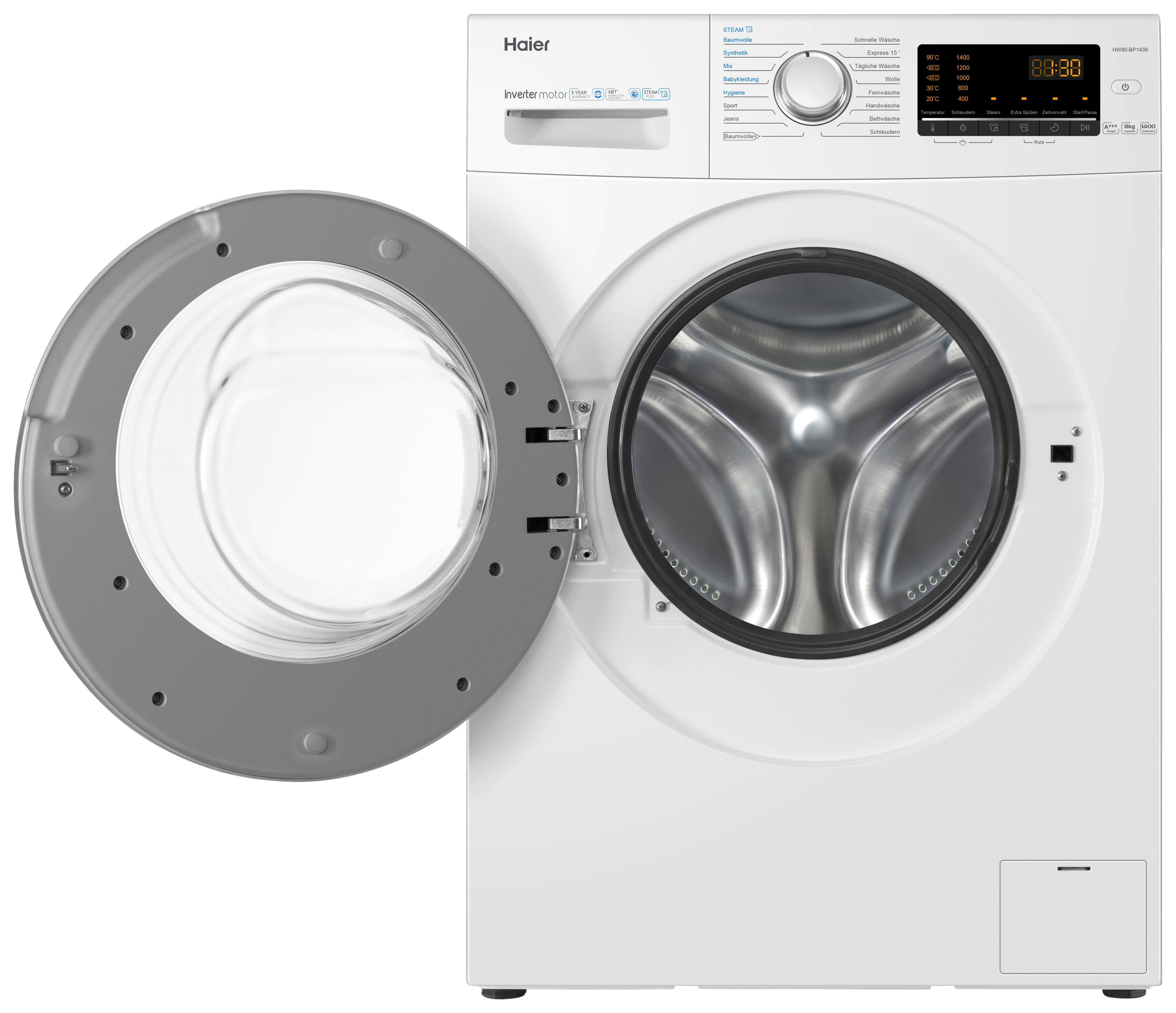 Haier Waschvollautomat HW80-BP1439N wei...