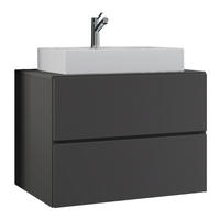 Badblock 2tlg-Lendas weiß anthrazit B/H/T: ca. 81x69x51,4 cm 2tlg-Lendas - weiß/anthrazit (81,00/69,00/51,40cm) - VCM Möbel