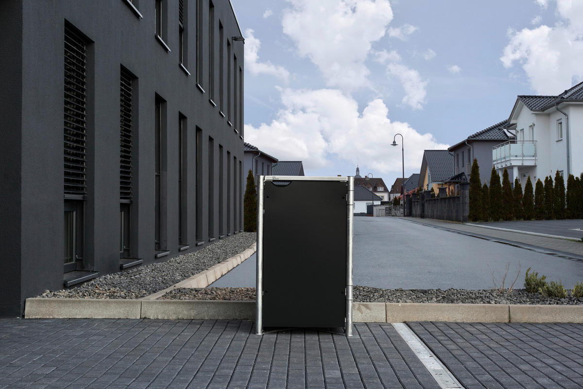 Hide Mülltonnenbox 240 Liter schwarz B/H/L: ca. 70x115x81 cm 240 Liter - schwarz (81,00/70,00/115,00cm) - Hide
