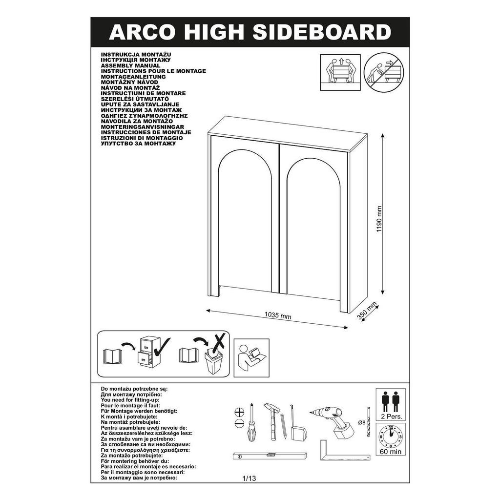 Thumbnail - Kommode ARCO schwarz B/H/T: ca. 100x117x35 cm