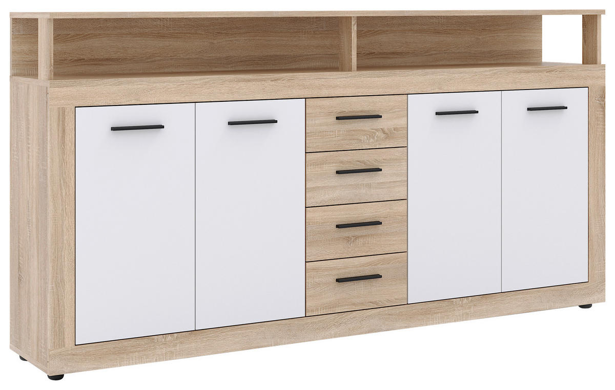 Kommode LUNA XXL Eiche Sonoma Nachbildung weiß matt B/H/T: ca. 190x95,9x31,9 cm LUNA XXL - Eiche/weiß (190,00/95,90/31,90cm) - WIPMEB