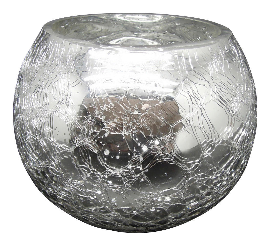 POCOline Windlicht silber Glas Windlicht_Crackle - silber - POCOline