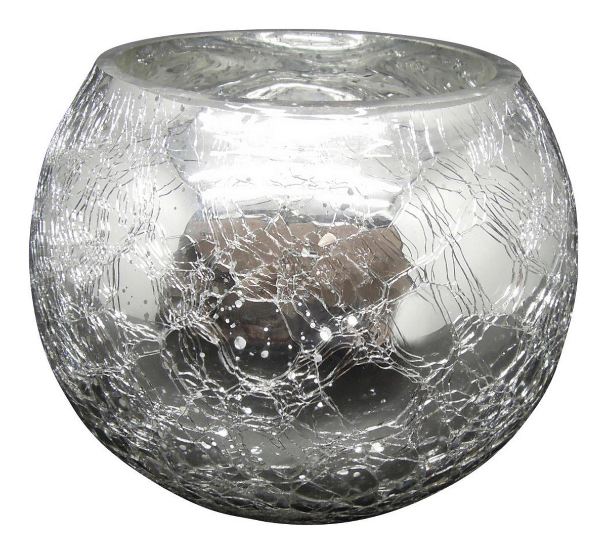 POCOline Windlicht silber Glas Windlicht_Crackle - silber - POCOline