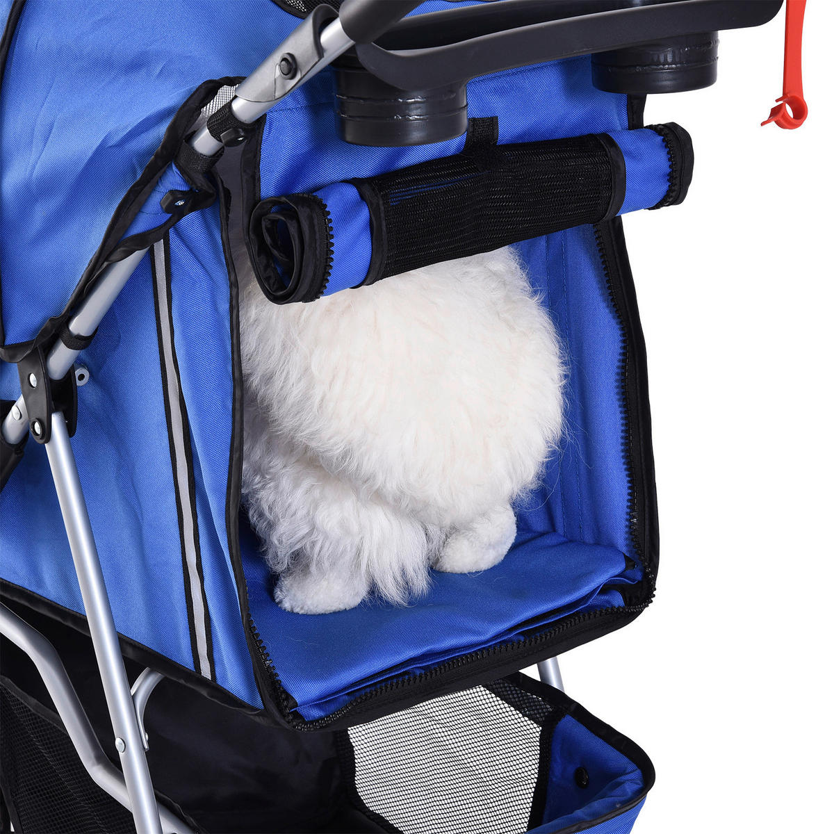 PawHut Hunde-Zubehör blau Nylon B/H/L: ca. 45x75x97 cm Hundewagen - blau (97,00/45,00/75,00cm) - PawHut