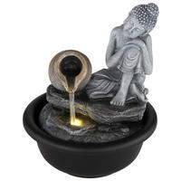 LED-Brunnen 93039 grau Kunststoff H/D: ca. 19x16 cm 1 Brennstellen LED-Brunnen_Fontana - grau (16,00/19,00cm)