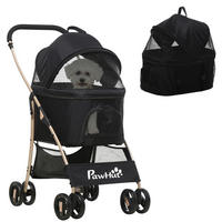 PawHut Haustier-Trolley schwarz Polyester-Mischgewebe B/H/L: ca. 49,5x98x82 cm Haustier-Trolley - schwarz (82,00/49,50/98,00cm) - PawHut