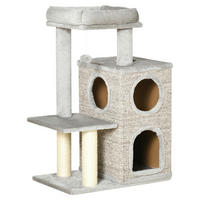 PawHut Kratzbaum hellgrau Spanplatte B/H/L: ca. 40x91x60 cm Kratzbaum - hellgrau (60,00/40,00/91,00cm) - PawHut