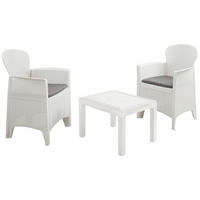 ProGarden Balkonset Akita weiß Kunststoff B/H/L: ca. 47x40x60 cm Akita - weiß (60,00/47,00/40,00cm) - ProGarden