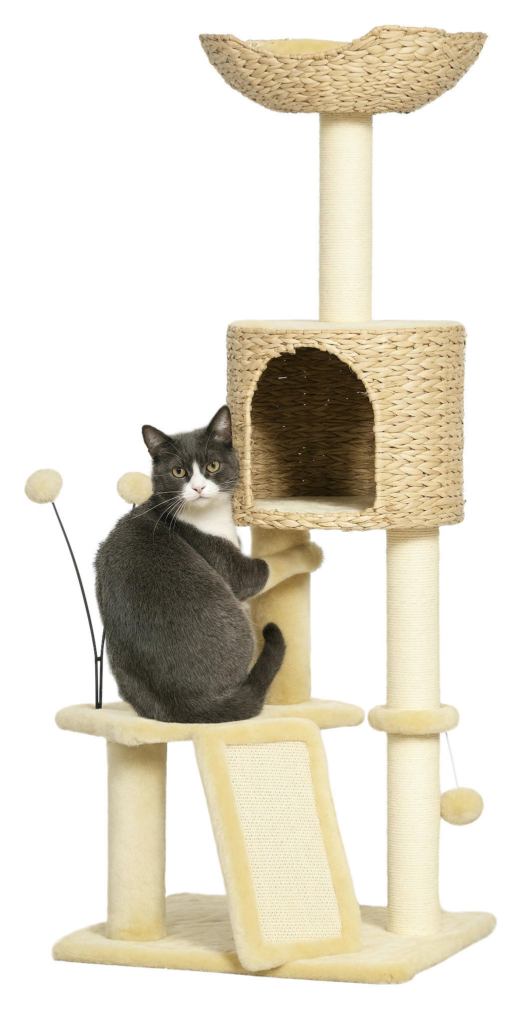 PawHut Kratzbaum beige Spanplatte B/H/L: ca. 40x116x45 cm Kratzbaum - beige (45,00/40,00/116,00cm) - PawHut