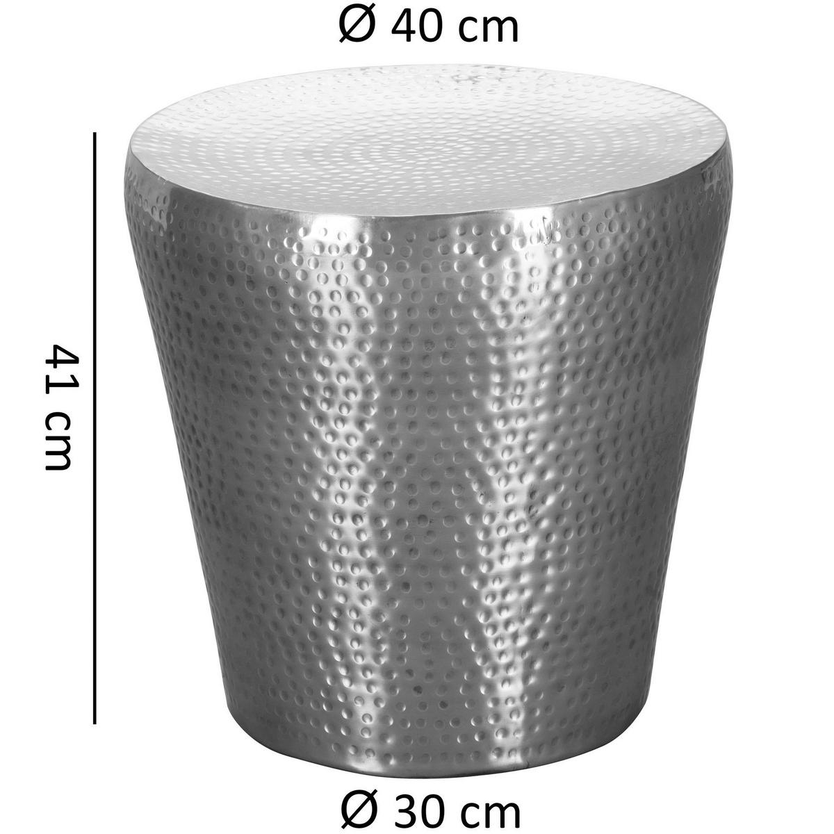 Beistelltisch silber Aluminium B/H/T: ca. 41x41x41 cm Beistelltisch - silber (41,00/41,00/41,00cm) - Wohnling