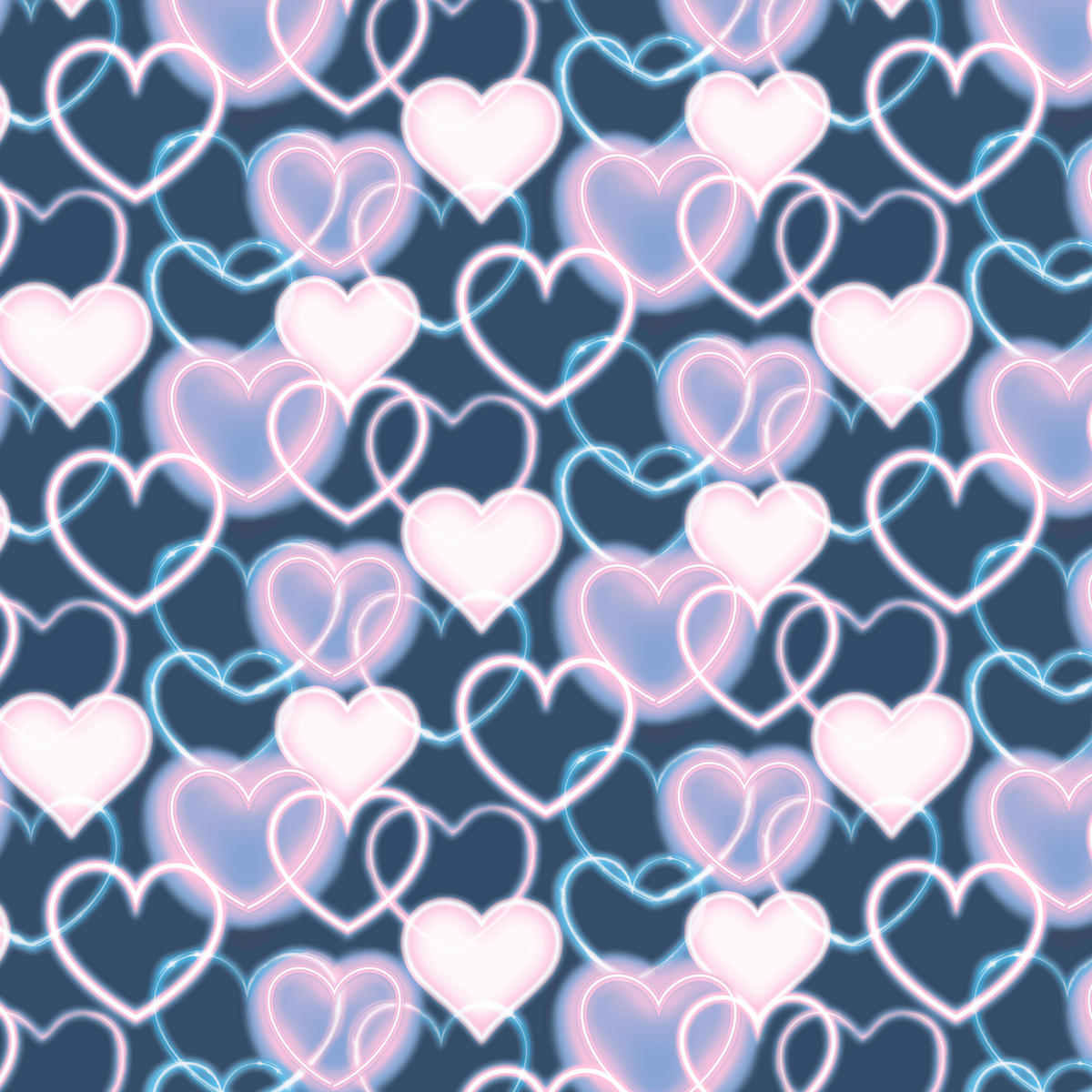 UGEPA Papiertapete Herzen blau rosa B/L: ca. 53x1005 cm Papiertapete_B433-11 - blau/rosa (53,00/1005,00cm) - UGEPA