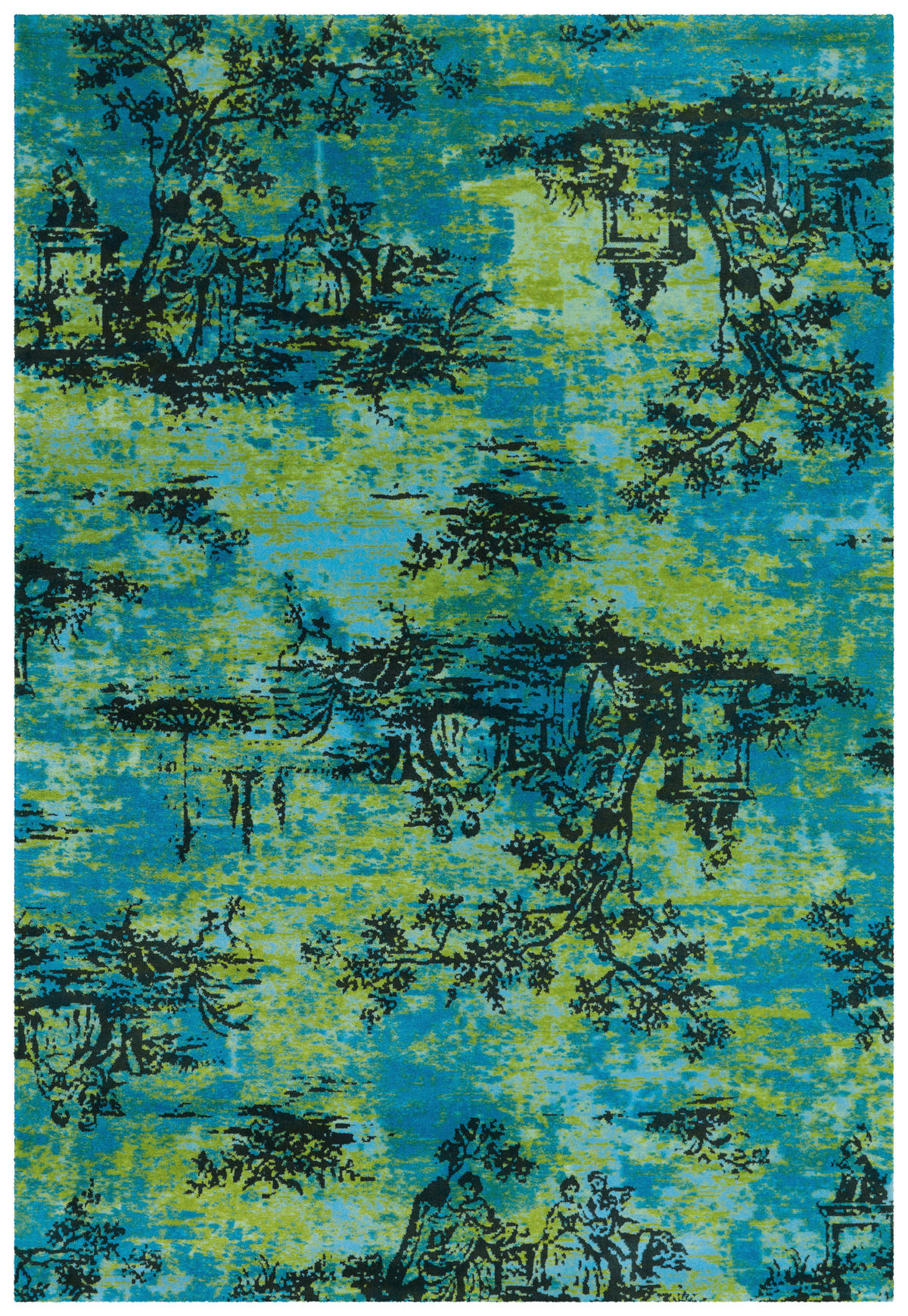 Arte Espina Flachflorteppich Vintage 5206 hellblau B/H/L: ca. 170x0,4x240 cm Vintage 5206 - hellblau (240,00/170,00/0,40cm) - Arte Espina