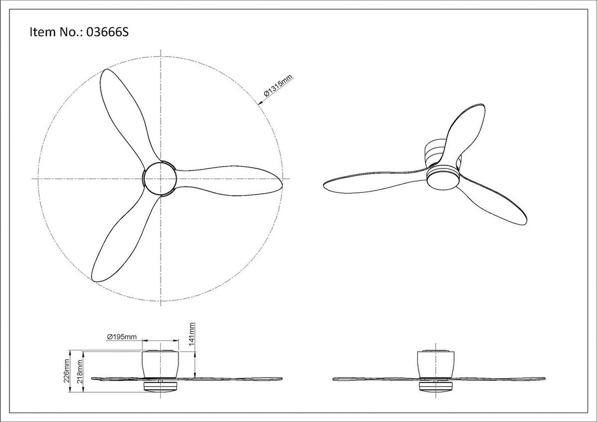 GLOBO Deckenventilator schwarz B/H/L: ca. 30,5x24x65 cm max. 30 W Deckenventilator-Armando - schwarz (65,00/30,50/24,00cm) - GLOBO