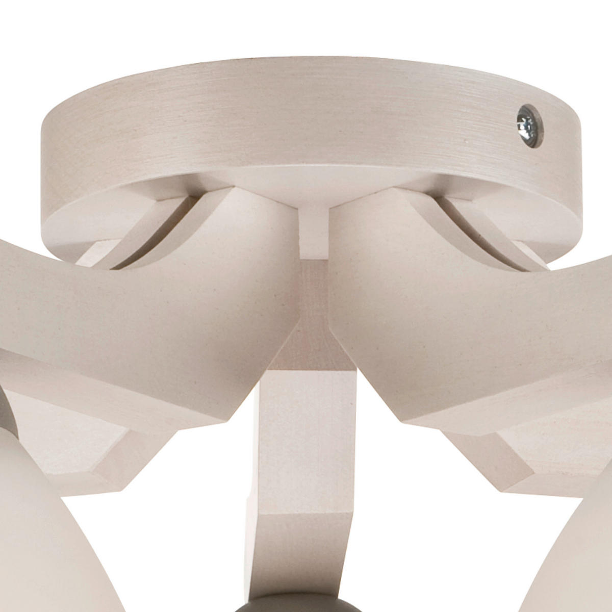 Lamkur Deckenleuchte buche weiß Stahl Glas Holz B/H/L: ca. 37x23x37 cm 5 Brennstellen Adriano - weiß/buche (37,00/37,00/23,00cm) - Lamkur