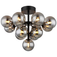 GLOBO Deckenleuchte mattschwarz grau Metall Glas H/D: ca. 43x56 cm 13 Brennstellen GRAPPY - mattschwarz/grau (56,00/43,00cm) - GLOBO