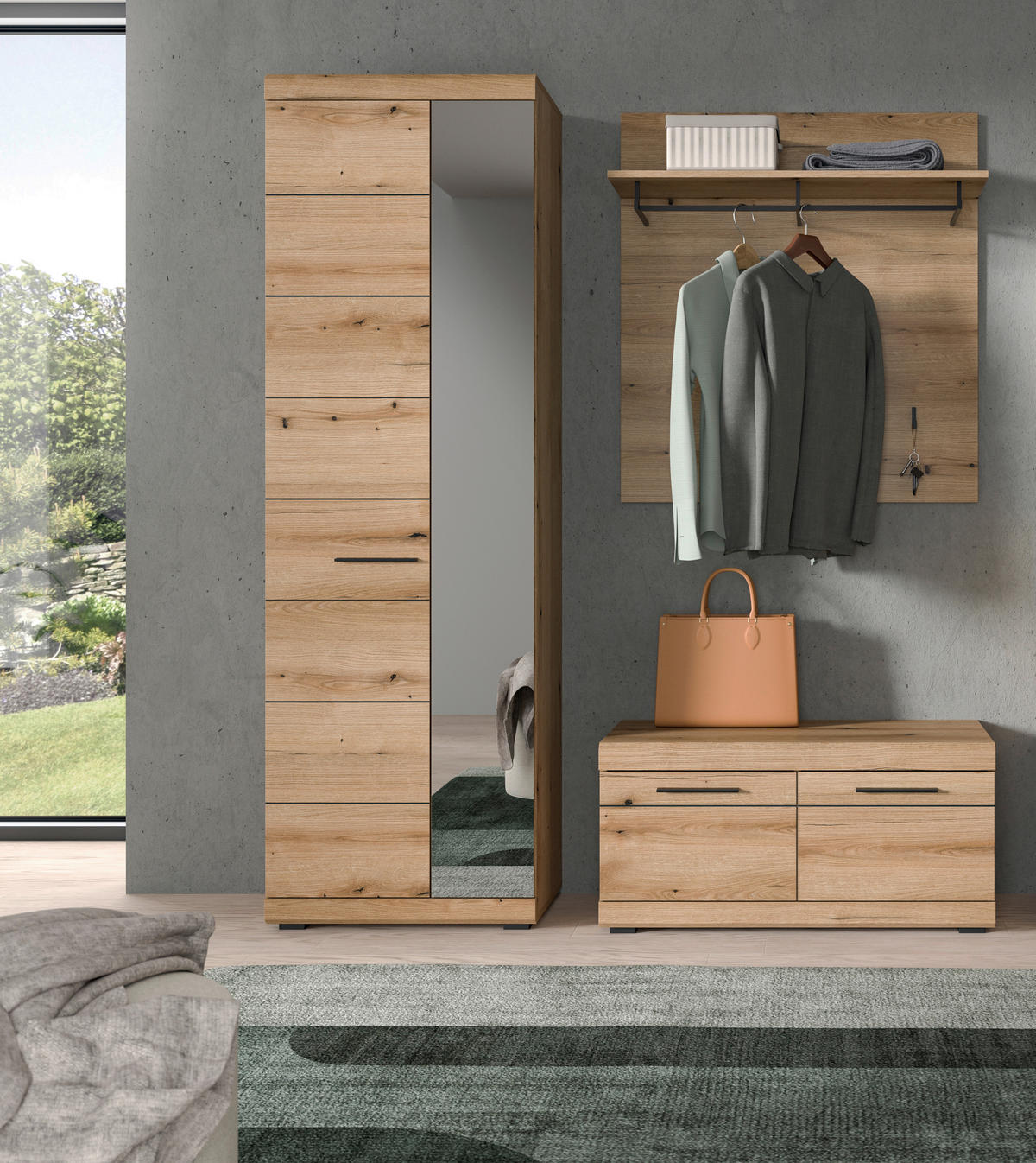 Garderobe SCOUT Evoke Oak Nachbildung B/H/T: ca. 167x197x40 cm SCOUT - (167,00/197,00/40,00cm) - xonox.home