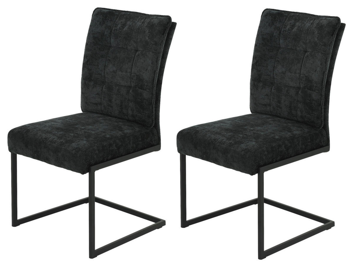 Schwingstuhl Olivia, 2er-Set anthrazit Microfaser Webstoff B/H/T: ca. 52x98x66 cm Olivia, 2er-Set - anthrazit (52,00/98,00/66,00cm) - Hela